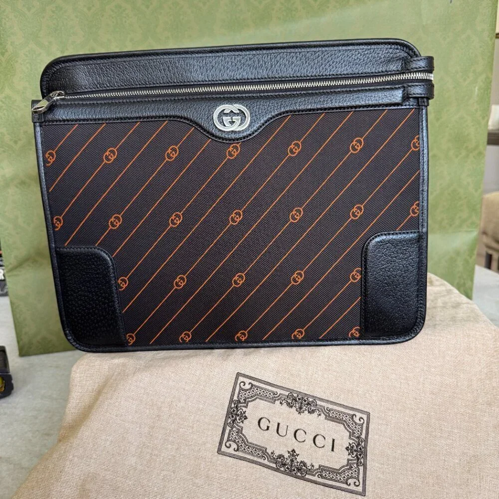 Gucci 752595 Unisex Interlocking Medium GG Messenger Bag‎